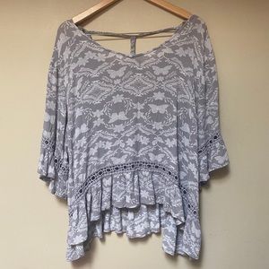 Maurices | Butterfly Crochet Ladder Back Blouse